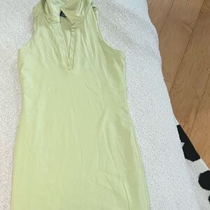 Light green mini dress.